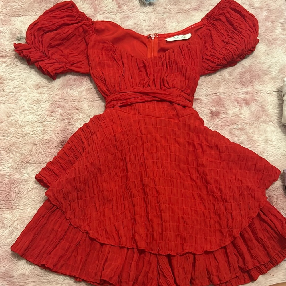 red short dress